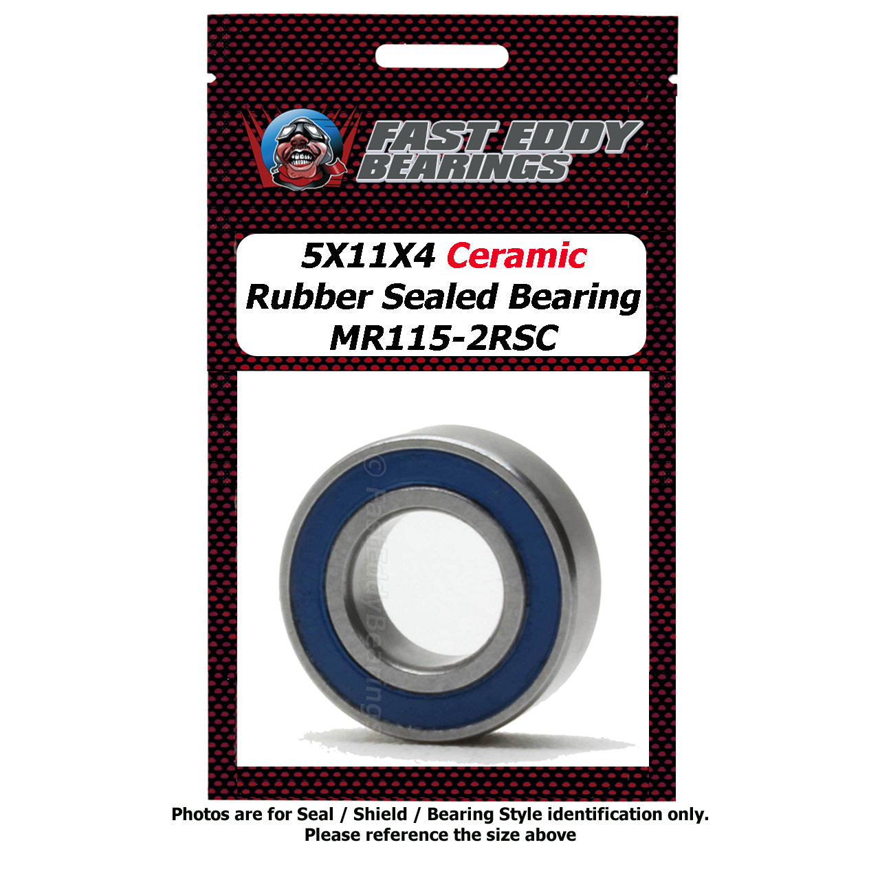 5x11x4 Ceramic Rubber Sealed Bearing MR115-2RSC