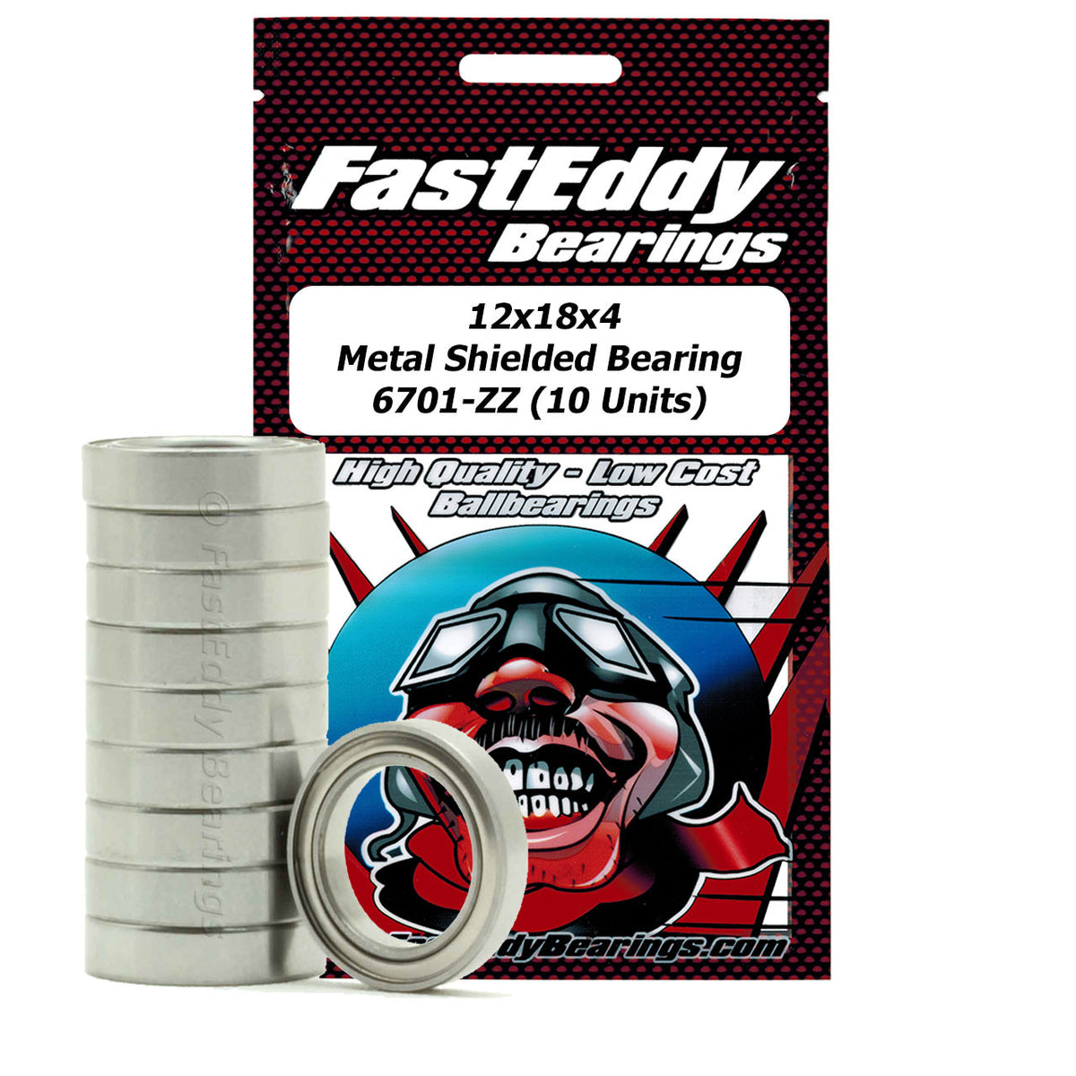 12x18x4 Metal Shielded Bearing 6701-ZZ (10 Units)