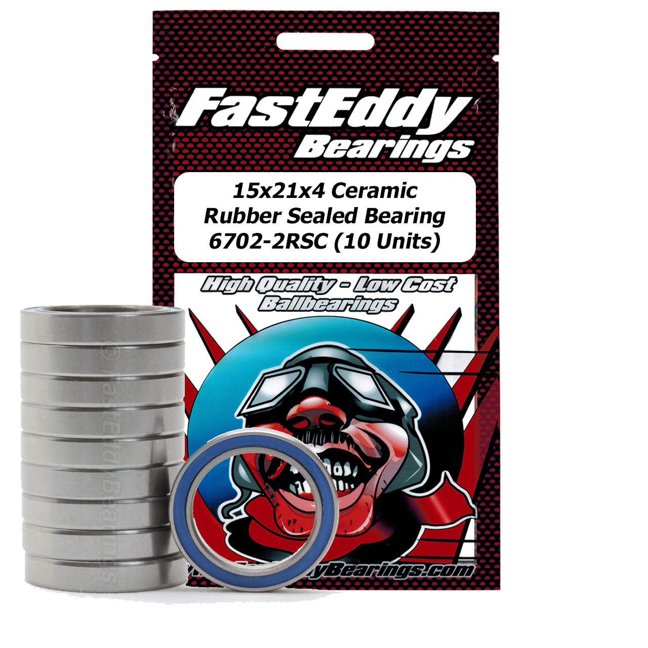 15x21x4 Ceramic Rubber Sealed Bearing 6702-2RSC (10 Units)