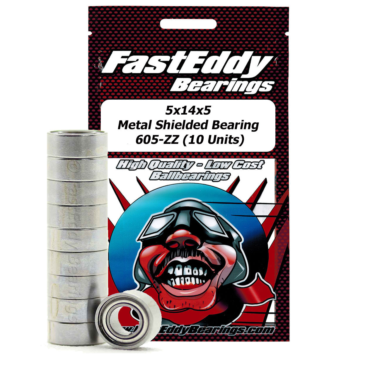 5x14x5 Metal Shielded Bearing 605-ZZ (10 Units)