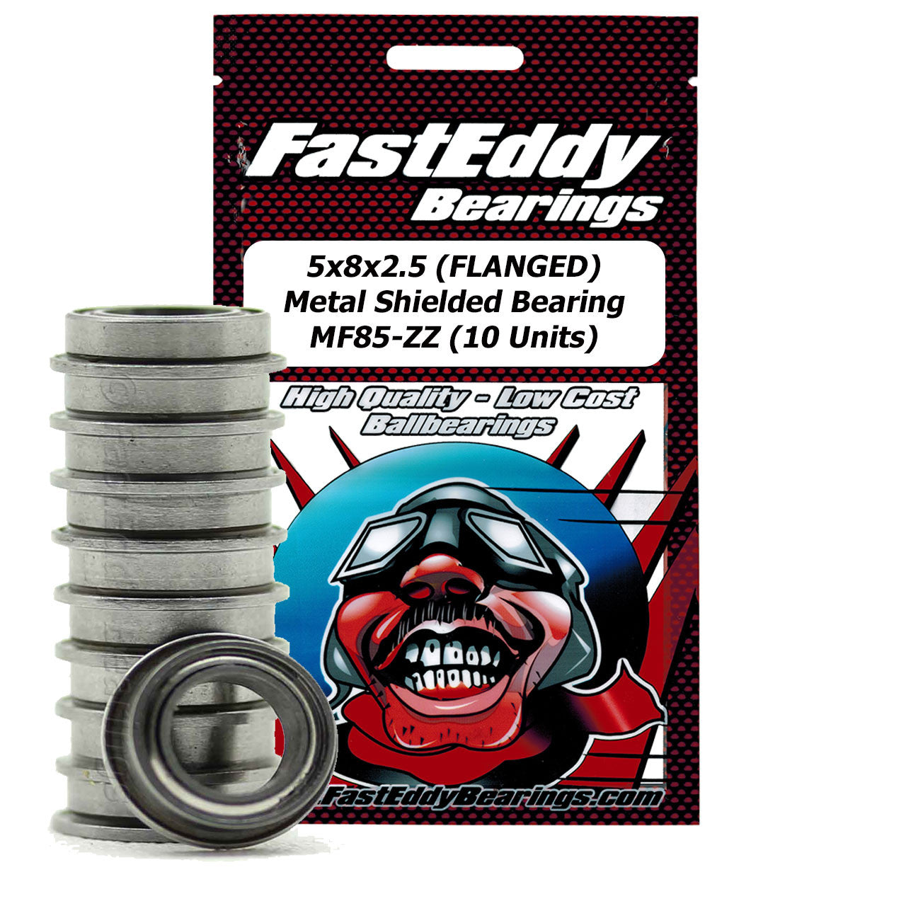 5x8x2.5 (FLANGED) Metal Shielded Bearing MF85-ZZ (10 Units)