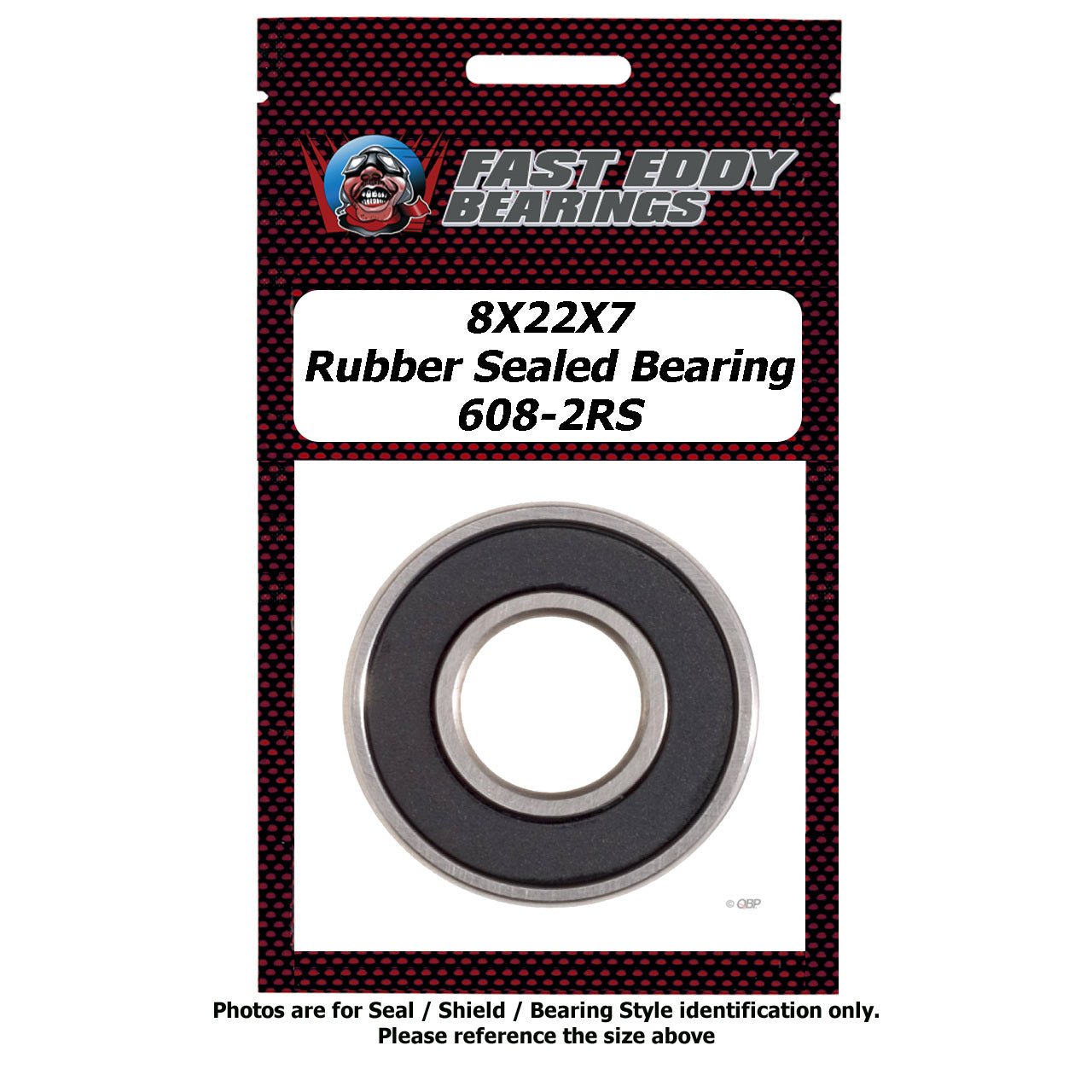8x22x7 Rubber Sealed Bearing 608-2RS
