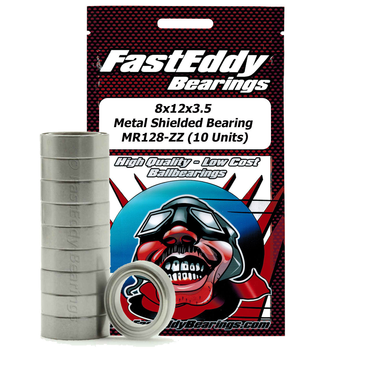 8x12x3.5 Metal Shielded Bearing MR128-ZZ (10 Units)