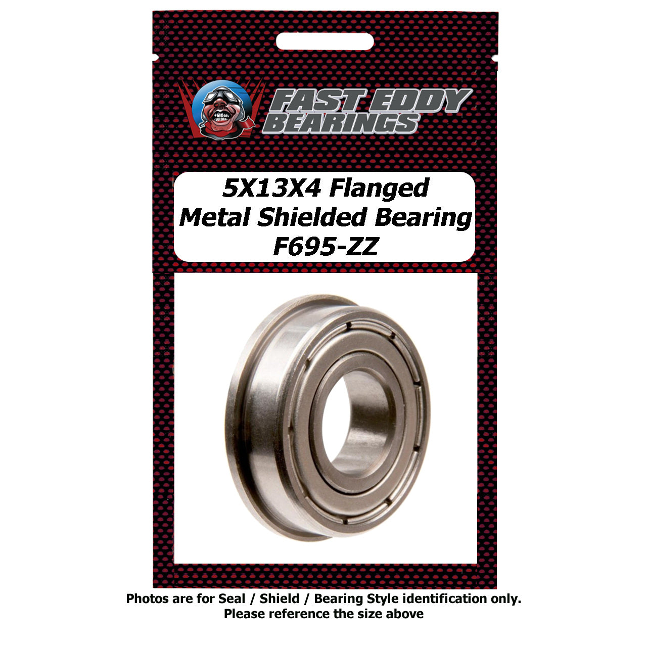 5x13x4 (FLANGED) Metal Shielded Bearing F695-ZZ – FastEddy Bearings