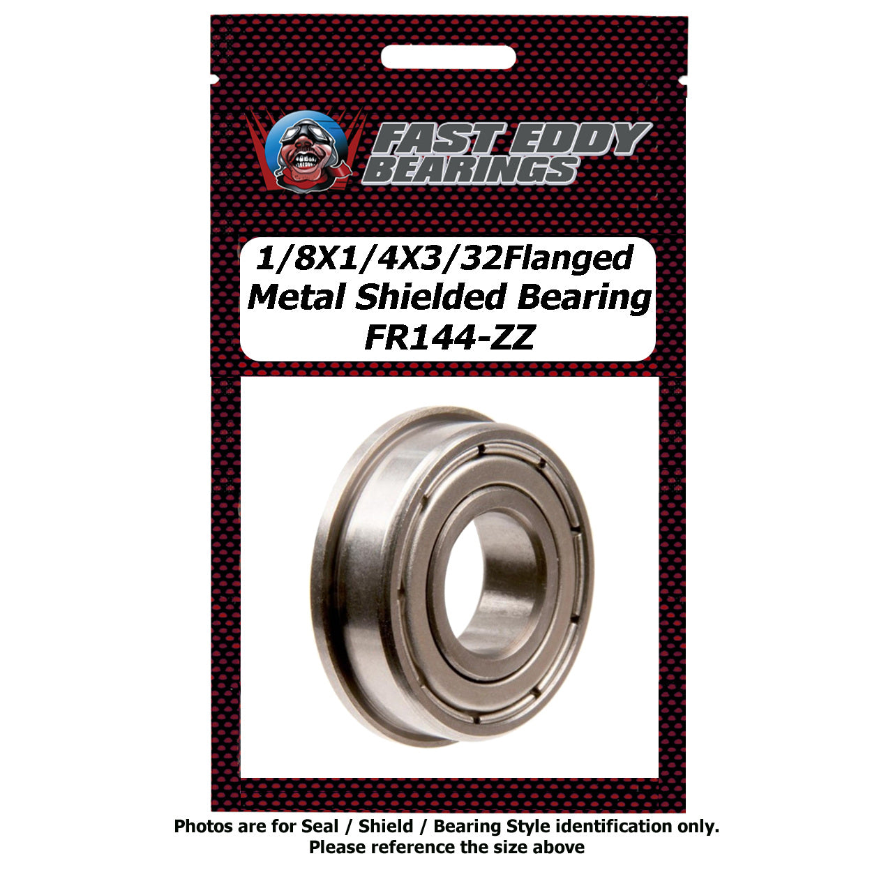 1/8x1/4x3/32 Flanged Metal Shielded Bearing FR144-ZZ