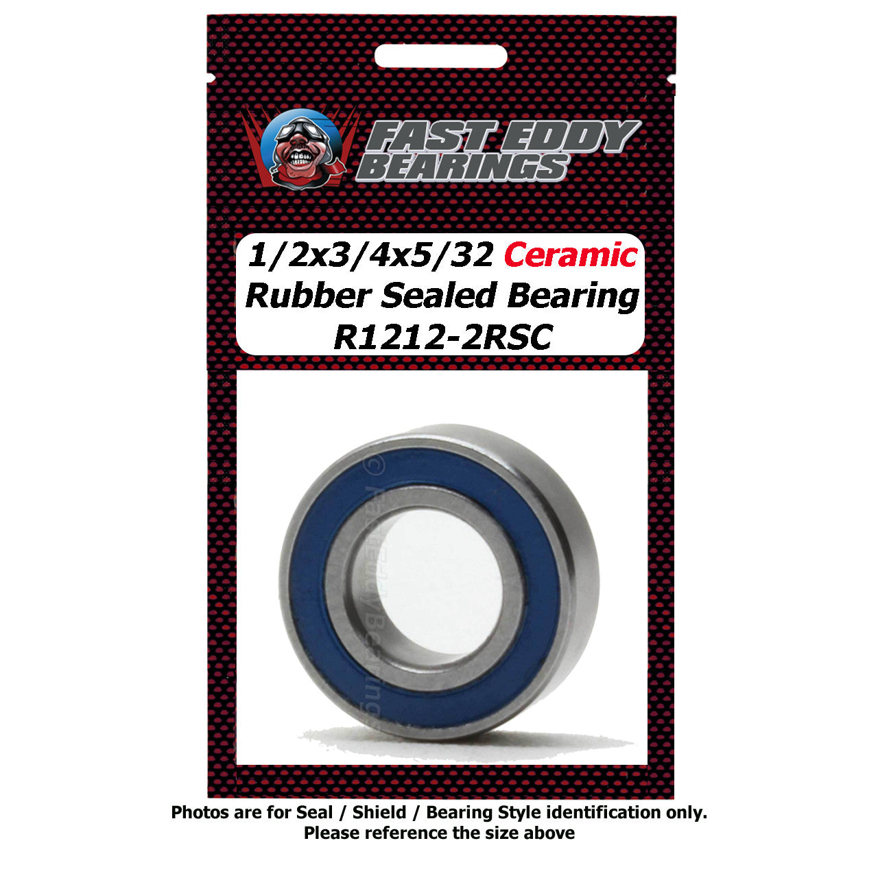 1/2x3/4x5/32 Ceramic Rubber Sealed Bearing R1212-2RSC