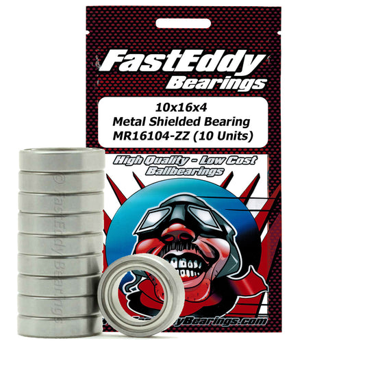 10x16x4 Metal Shielded Bearing MR16104-ZZ (10 Units)
