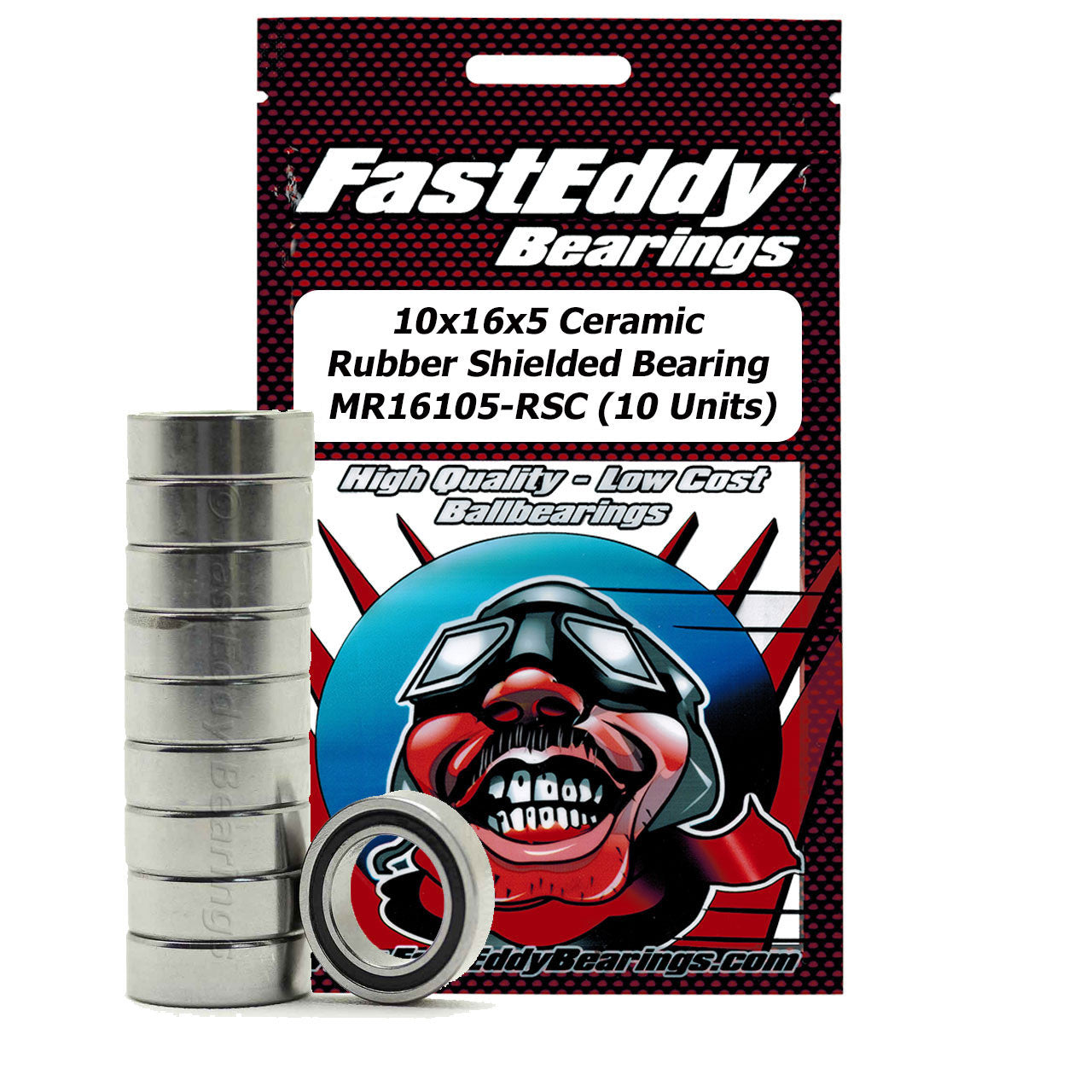 10x16x5 Ceramic Rubber Sealed Bearing MR16105-2RSC (10 Units)