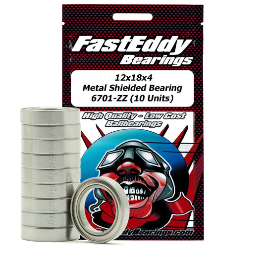 12x18x4 Metal Shielded Bearing 6701-ZZ (10 Units)