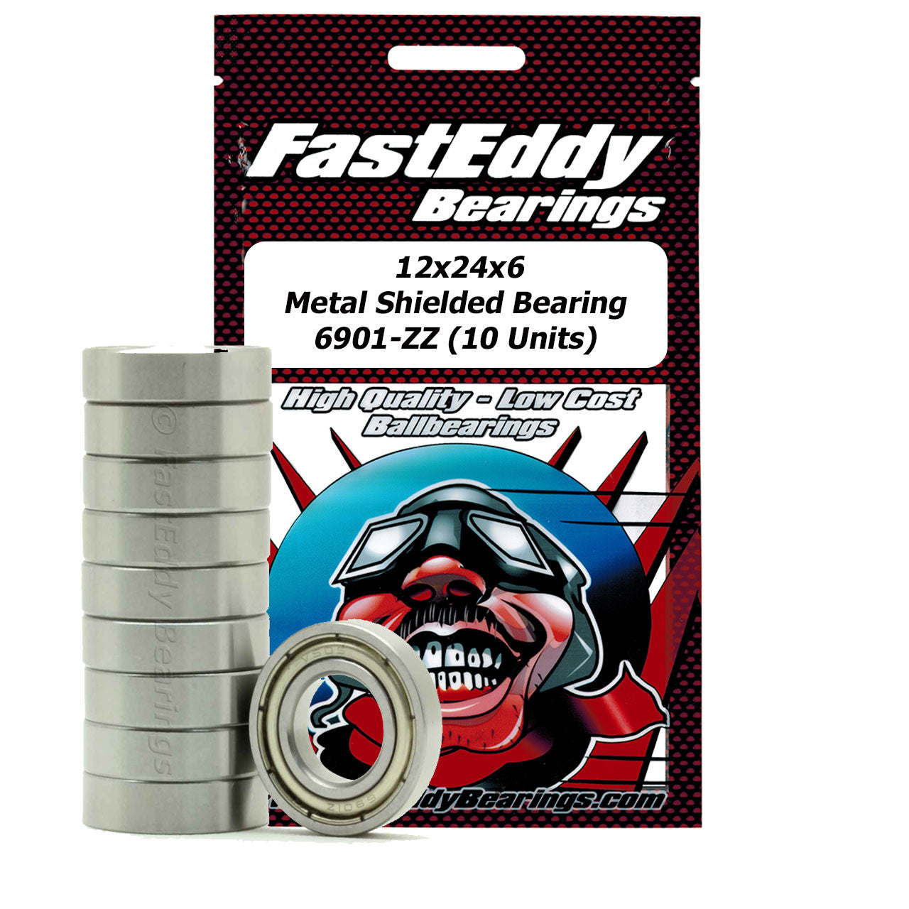 12x24x6 Metal Shielded Bearing 6901-ZZ (10 Units)