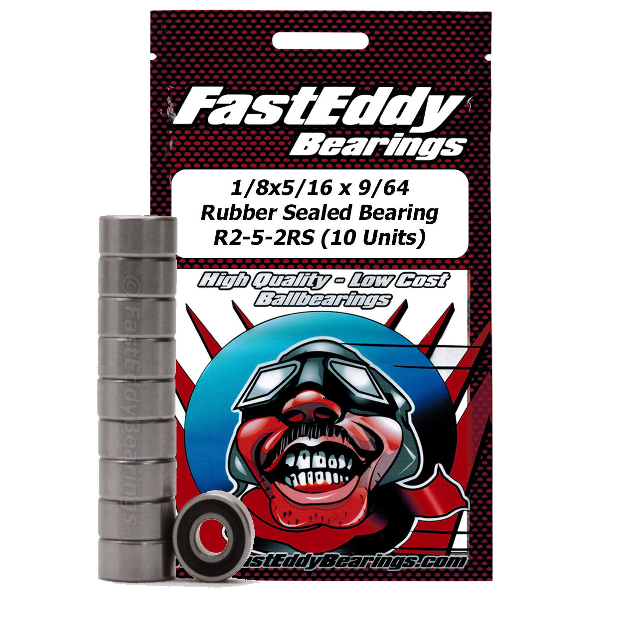 1/8x5/16 x 9/64 Rubber Sealed Bearing R2-5-2RS (10 Units)