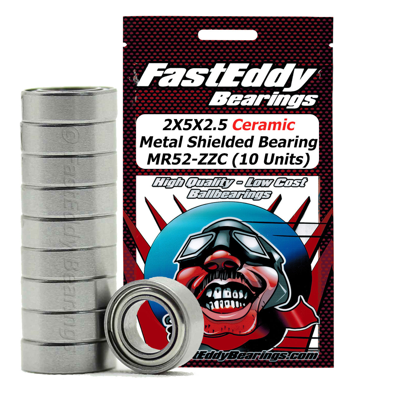 2X5X2.5 Ceramic Metal Shielded Bearing MR52-ZZC (10 Units)