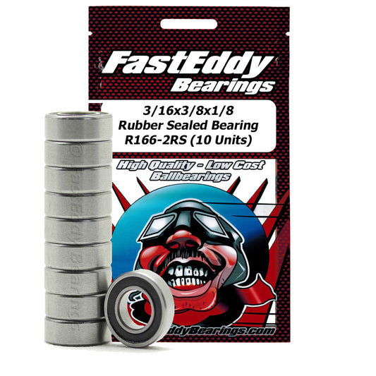 3/16x3/8x1/8 Rubber Sealed Bearing R166-2RS (10 Units)