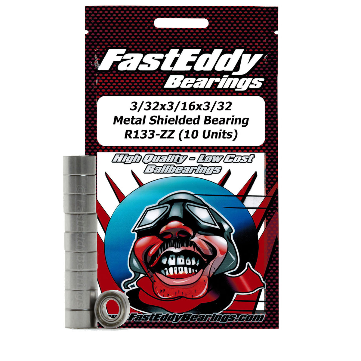 3/32x3/16x3/32 Metal Shielded Bearing R133-ZZ (10 Units)