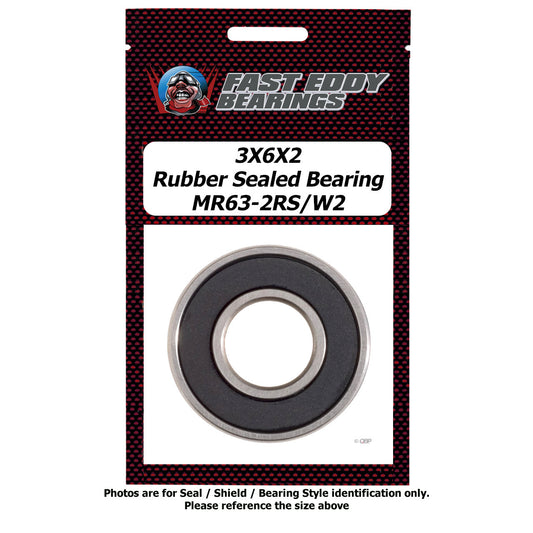 3X6X2 Rubber Sealed Bearing MR63-2RS/W2