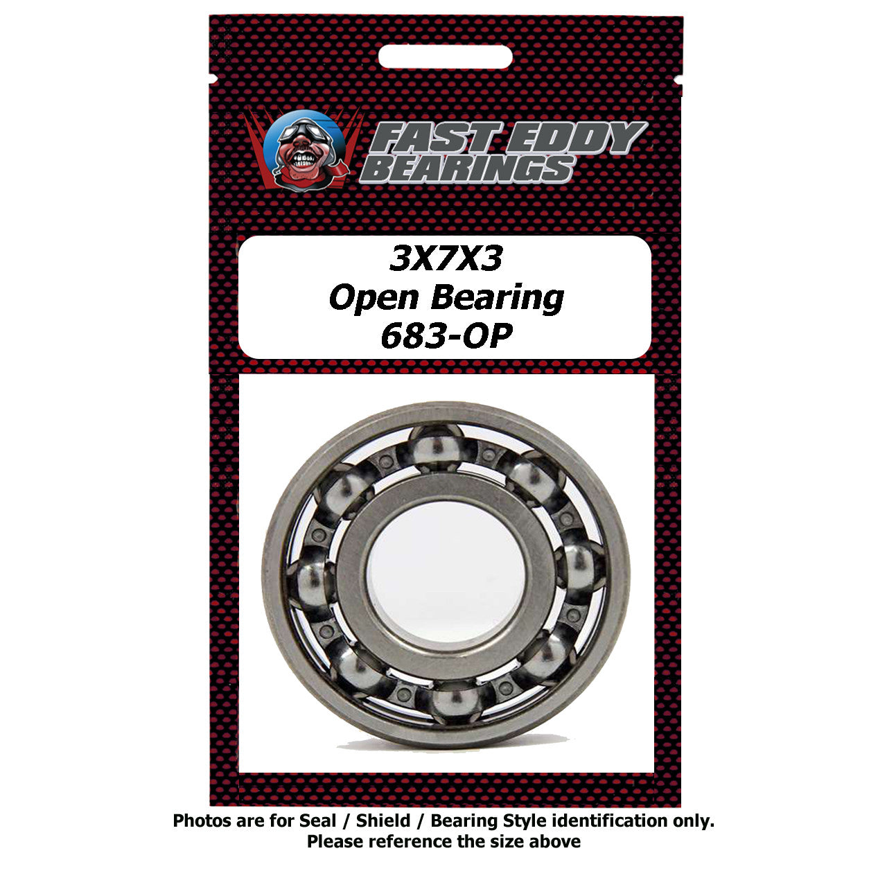 3x7x3 Open Bearing 683-OP