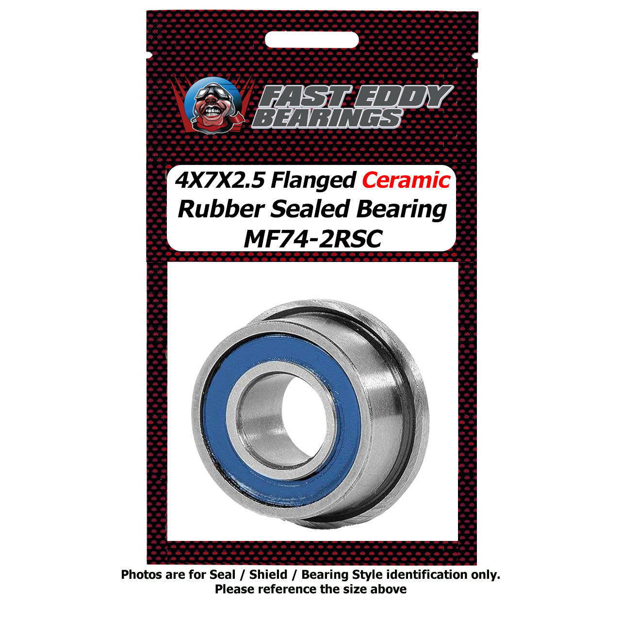 4X7X2.5 Flanged Ceramic Rubber Sealed Bearing MF74-2RSC