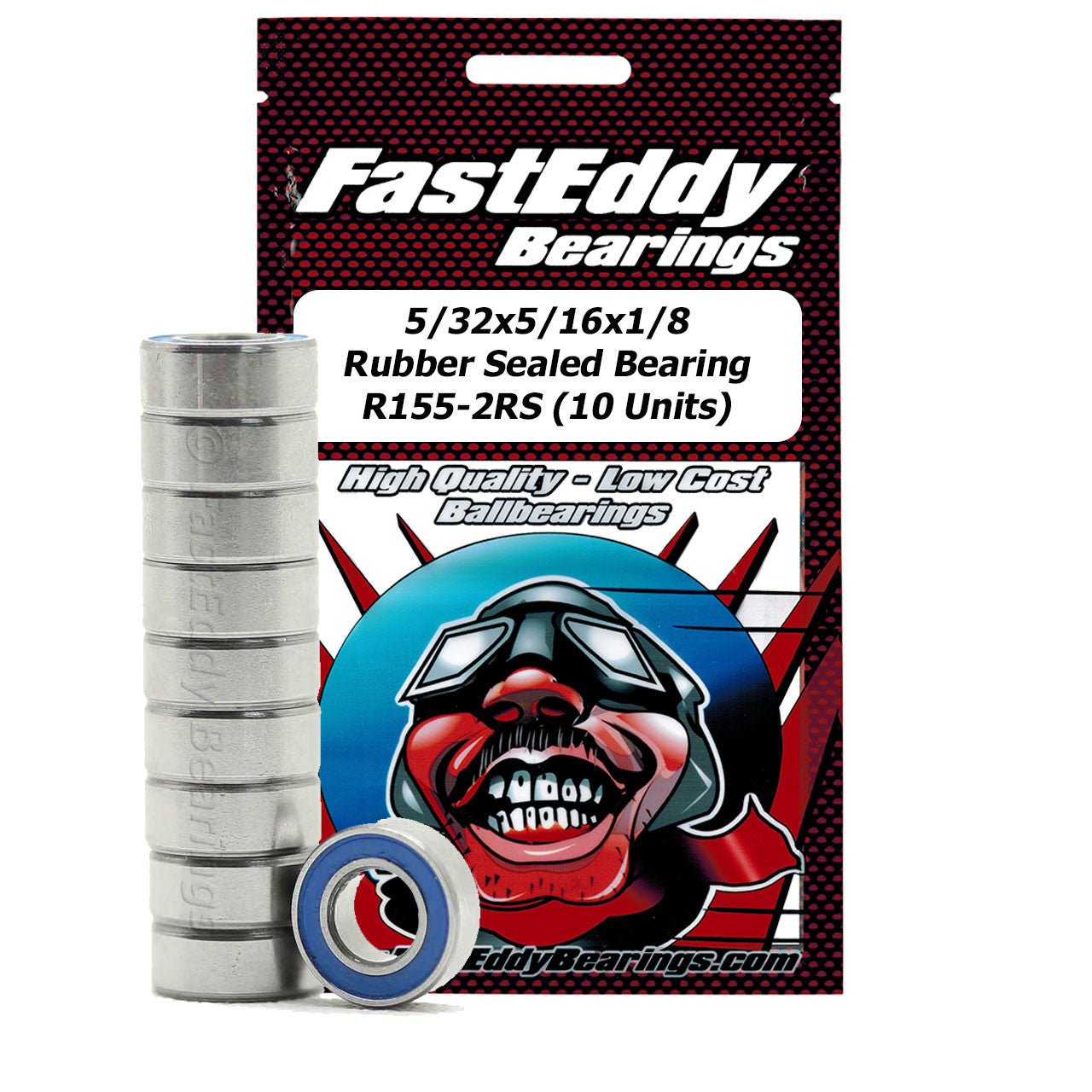 5/32x5/16x1/8 Rubber Sealed Bearing R155-2RS (10 Units)