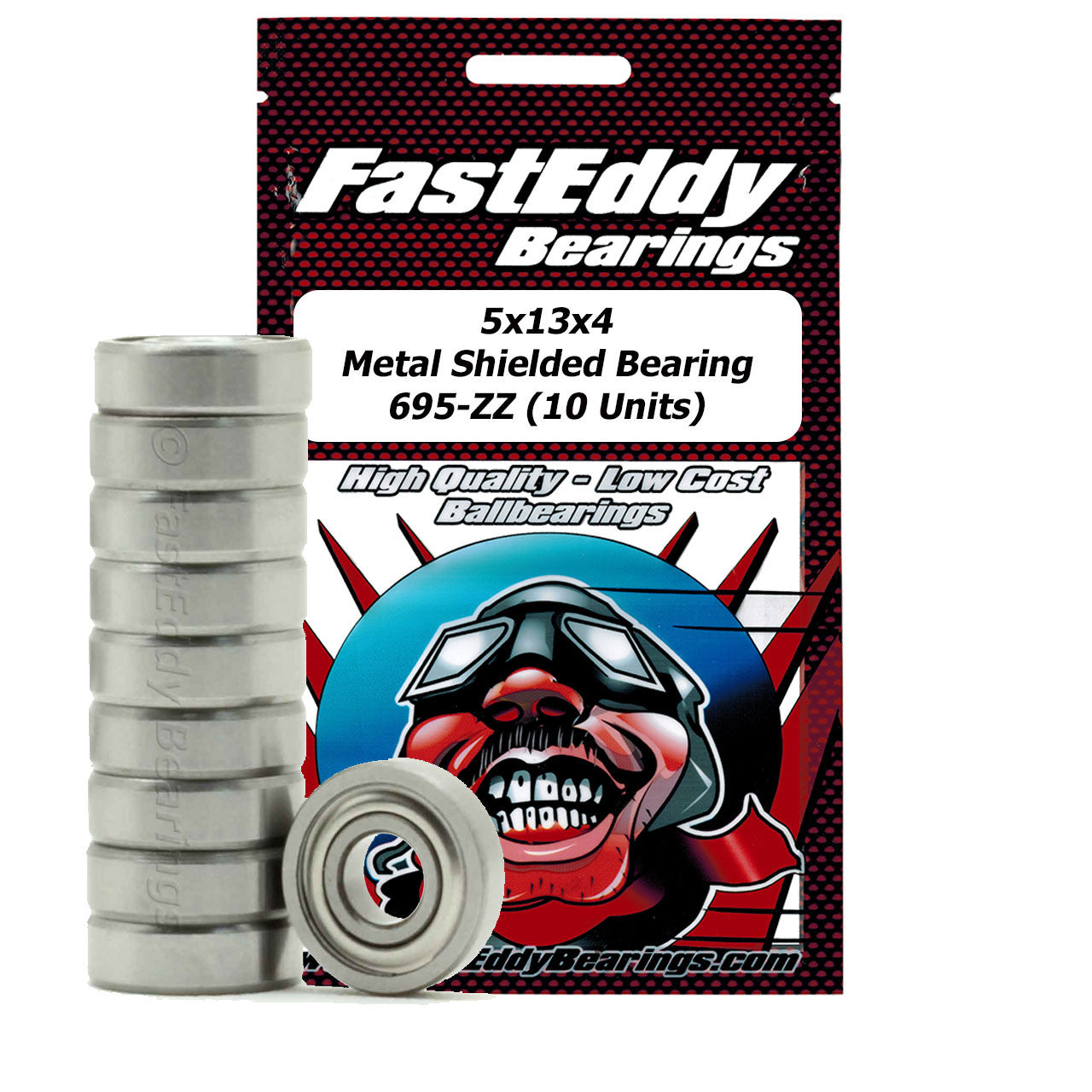 5x13x4 Metal Shielded Bearing 695-ZZ (10 Units)
