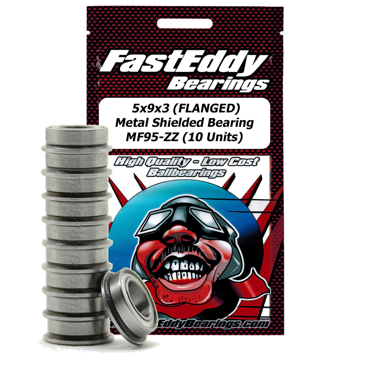 5x9x3 (FLANGED) Metal Shielded Bearing MF95-ZZ (10 Units)