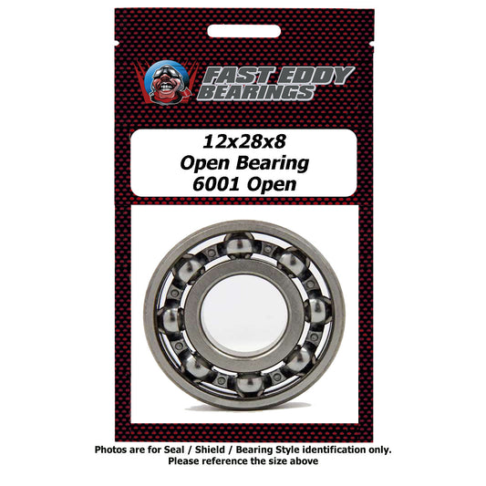 12x28x8 Open Bearing 6001 Open