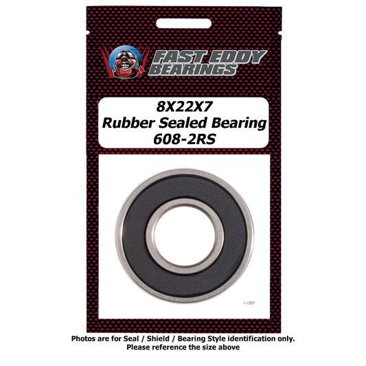 8x22x7 Rubber Sealed Bearing 608-2RS