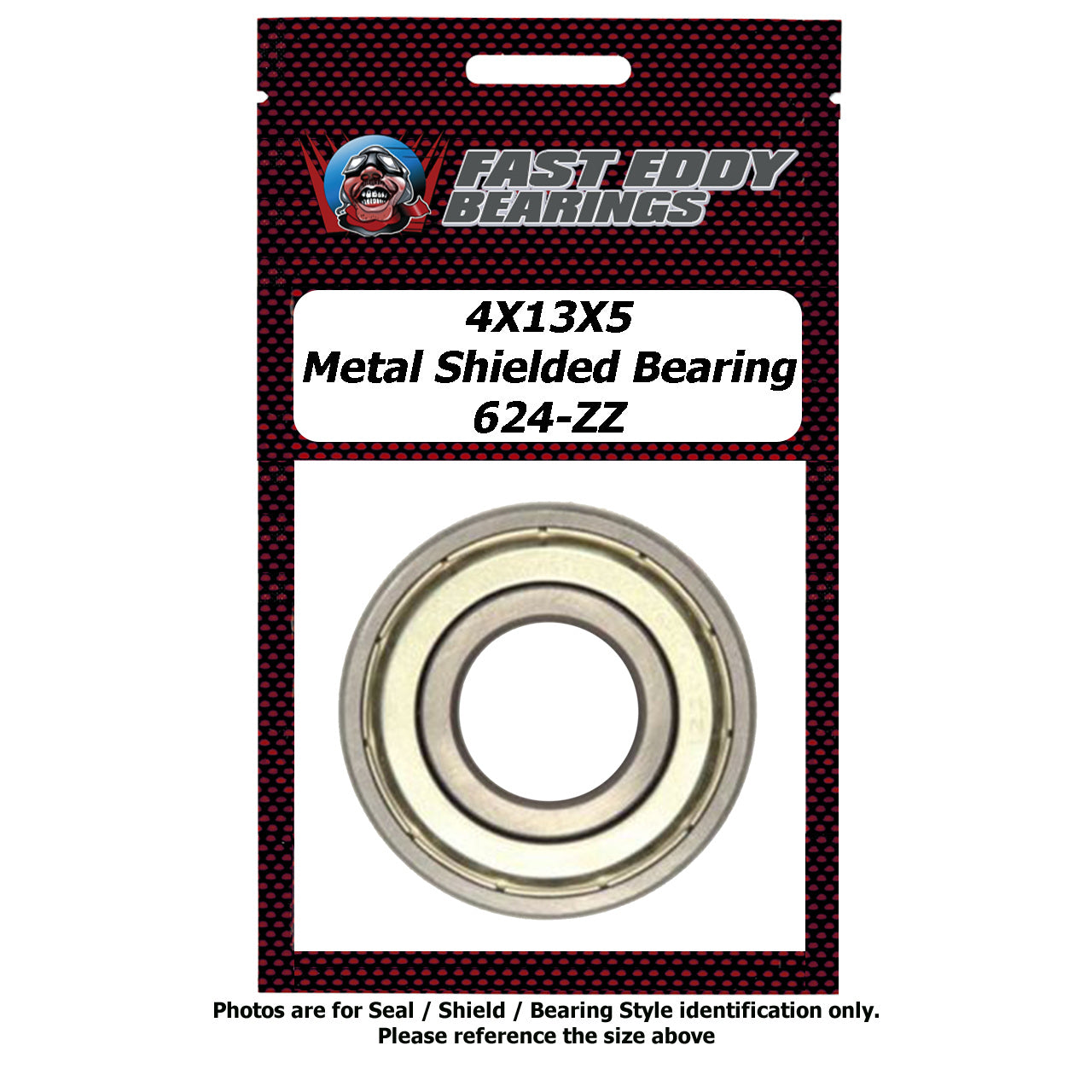 4x13x5 Metal Shielded Bearing 624-ZZ