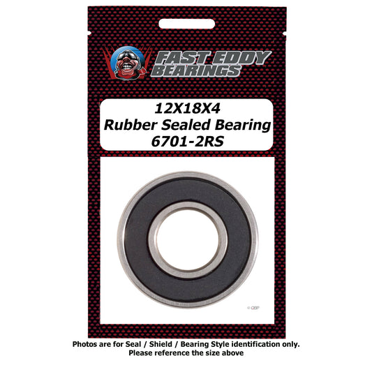 12x18x4 Rubber Sealed Bearing 6701-2RS