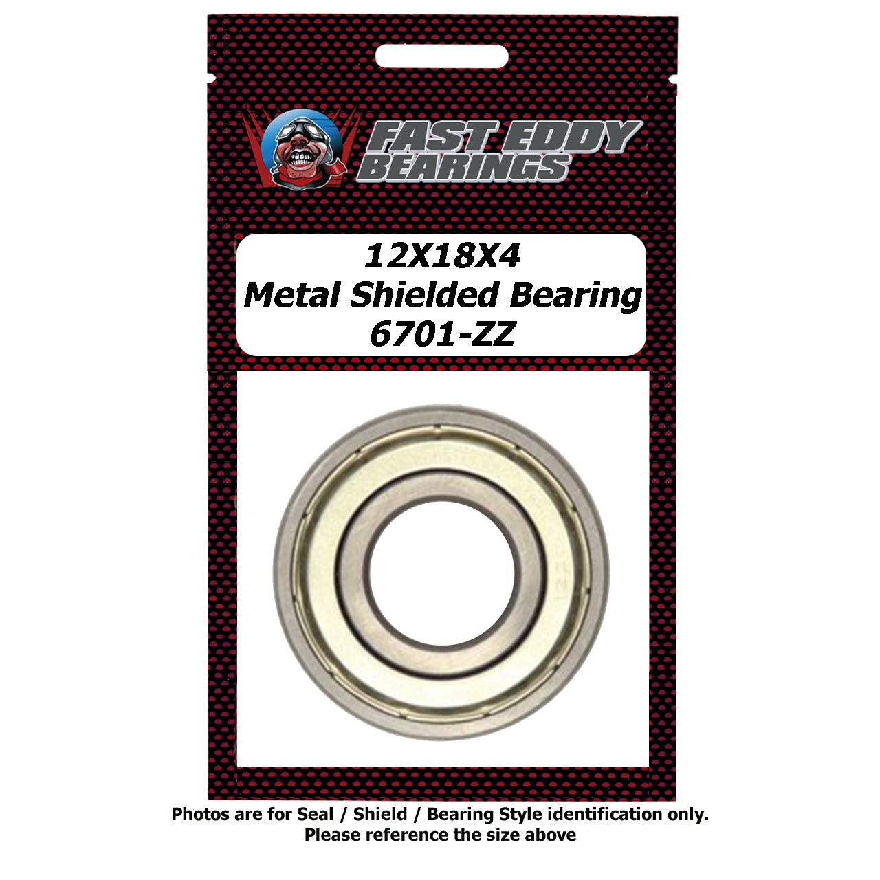 12x18x4 Metal Shielded Bearing 6701-ZZ