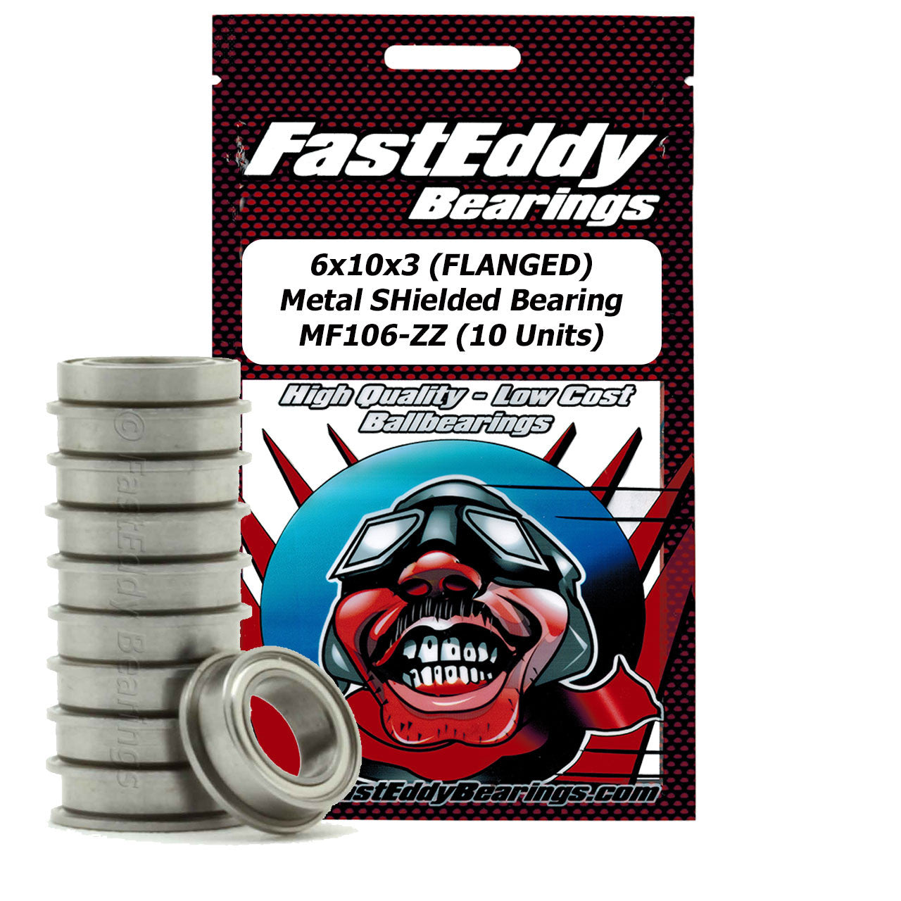 6x10x3 (FLANGED) Metal SHielded Bearing MF106-ZZ (10 Units)