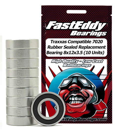 Traxxas Compatible 7020 Rubber Sealed Replacement Bearing 8x12x3.5 (10 Units)