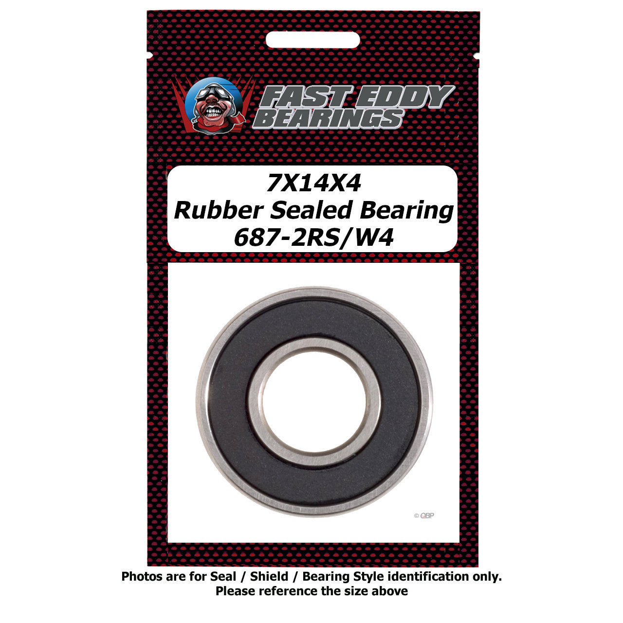 7X14X4 Rubber Sealed Bearing 687-2RS/W4