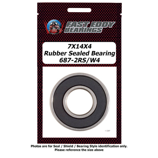 7X14X4 Rubber Sealed Bearing 687-2RS/W4