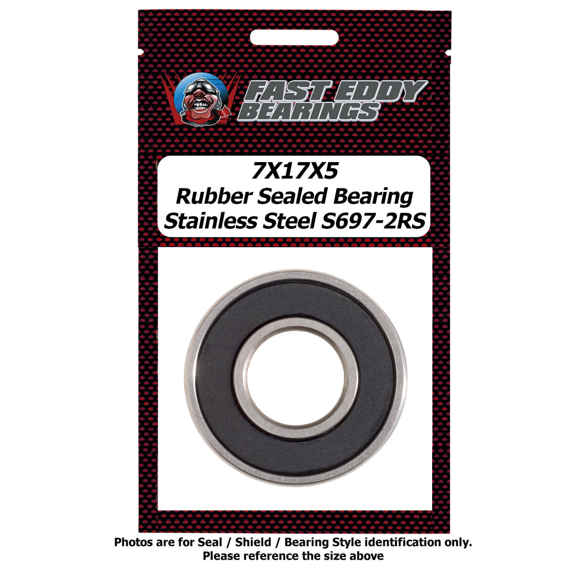 7X17X5 Rubber Sealed Bearing Stainless Steel S697-2RS