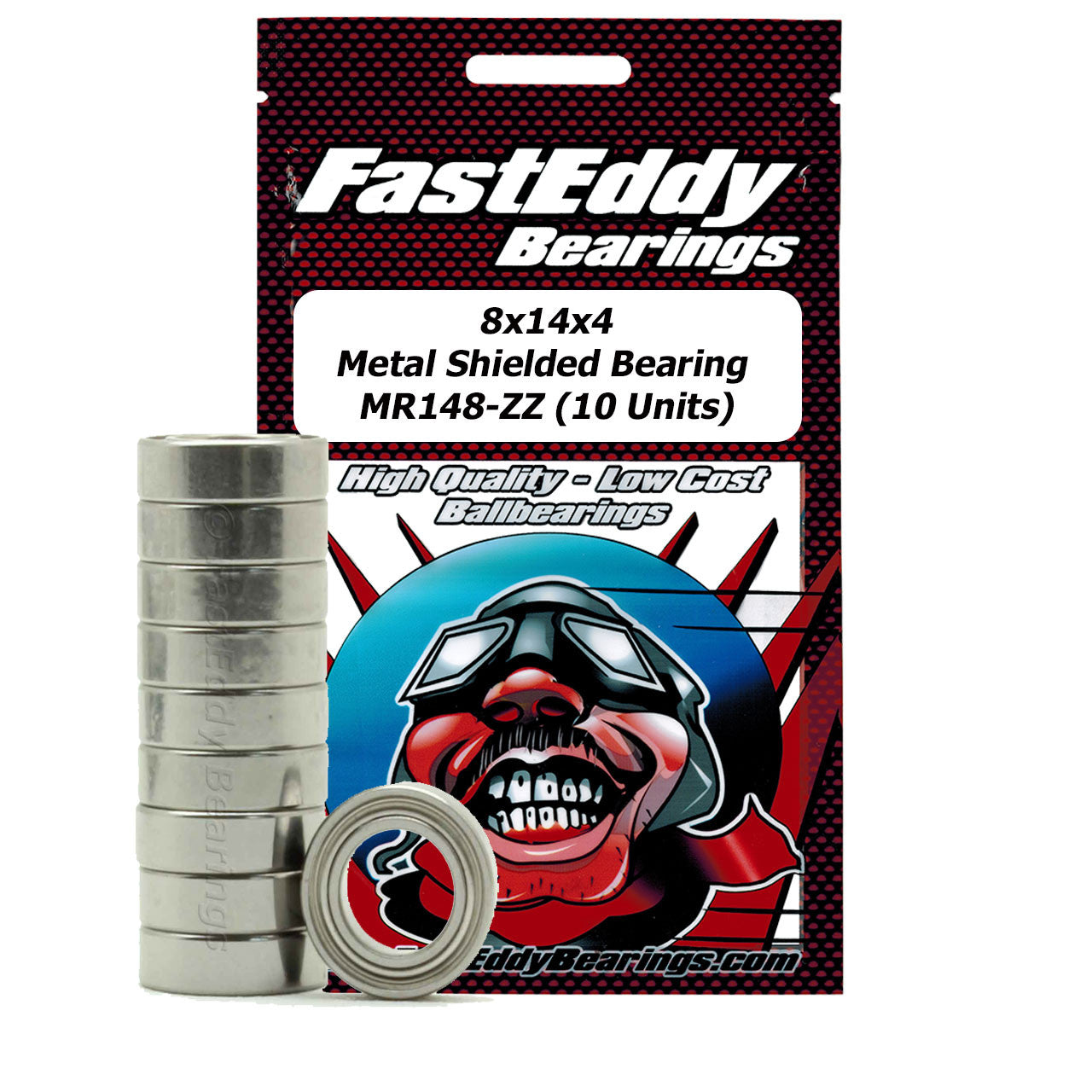 8x14x4 Metal Shielded Bearing MR148-ZZ (10 Units)