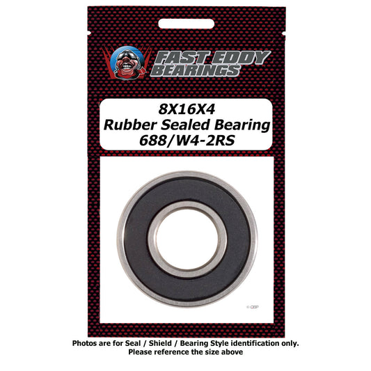 8X16X4 Rubber Sealed Bearing 688/W4-2RS