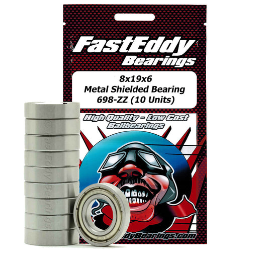 8x19x6 Metal Shielded Bearing 698-ZZ (10 Units)