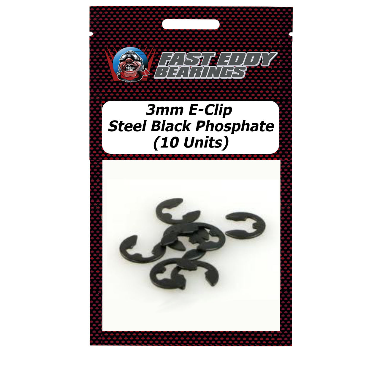 3mm E-Clip Steel Black Phosphate 10 Units