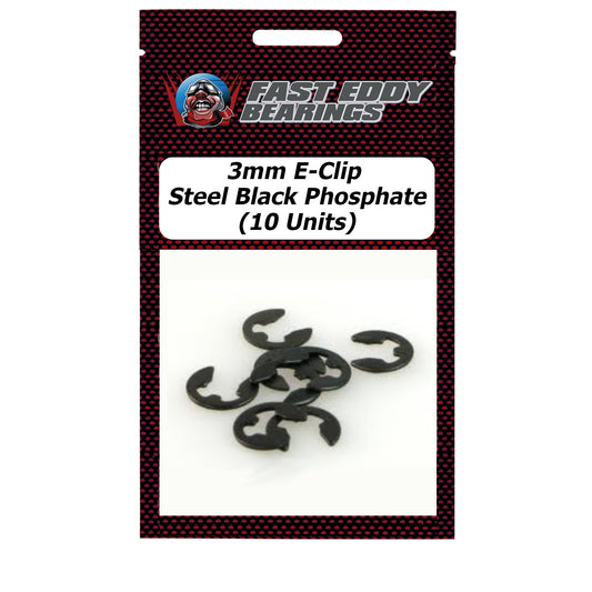 3mm E-Clip Steel Black Phosphate 10 Units