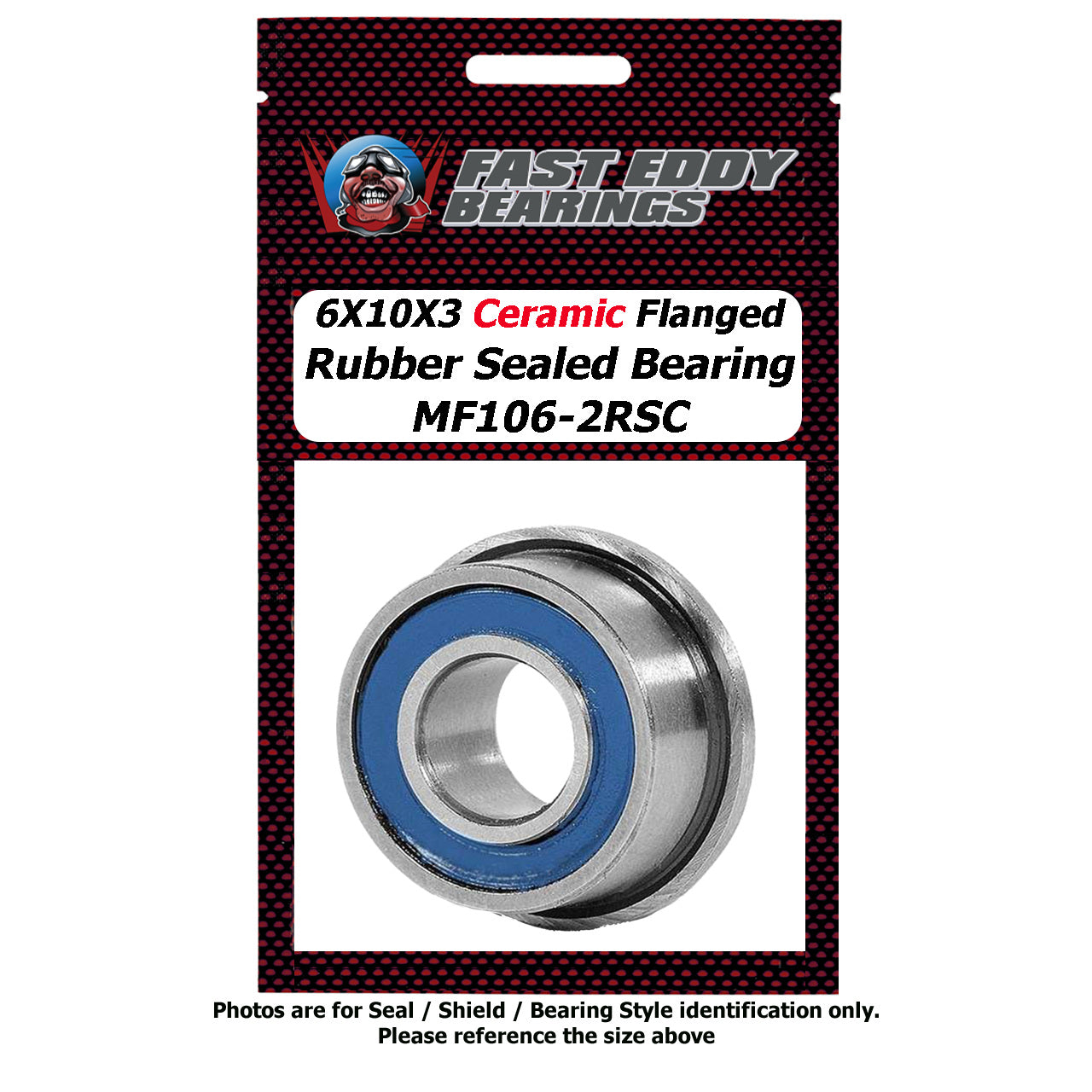 6X10X3 Ceramic FLANGED Rubber Sealed Bearing MF106-2RSC