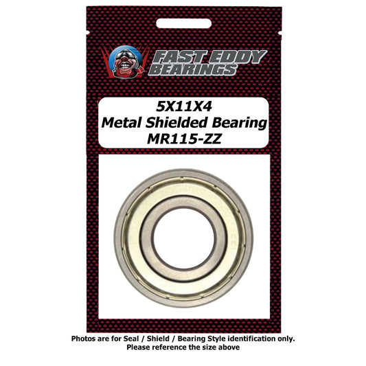 5x11x4 Metal Shielded Bearing MR115-ZZ