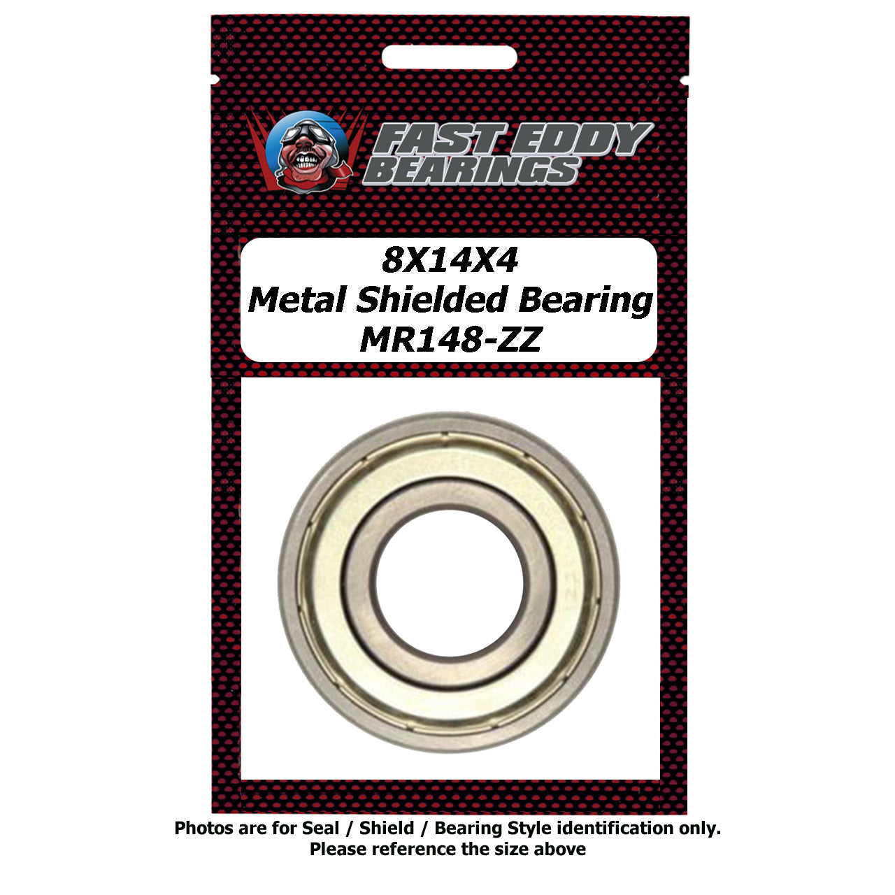 8x14x4 Metal Shielded Bearing MR148-ZZ