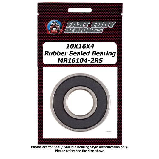 10x16x4 Rubber Sealed Bearing MR16104-2RS