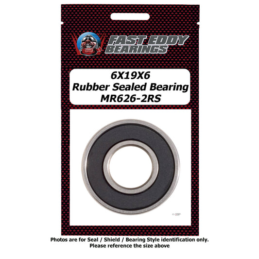 6x19x6 Rubber Sealed Bearing MR626-2RS