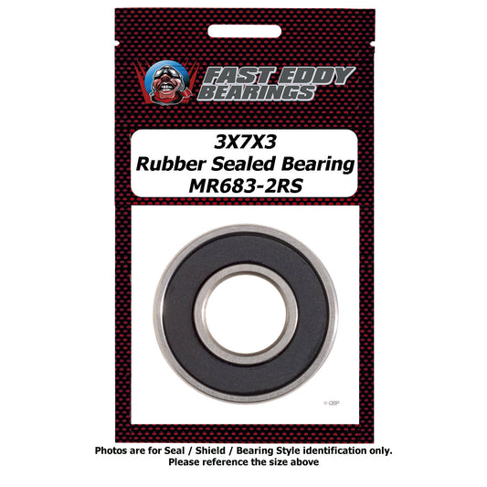 3X7X3 Rubber Sealed Bearing MR683-2RS