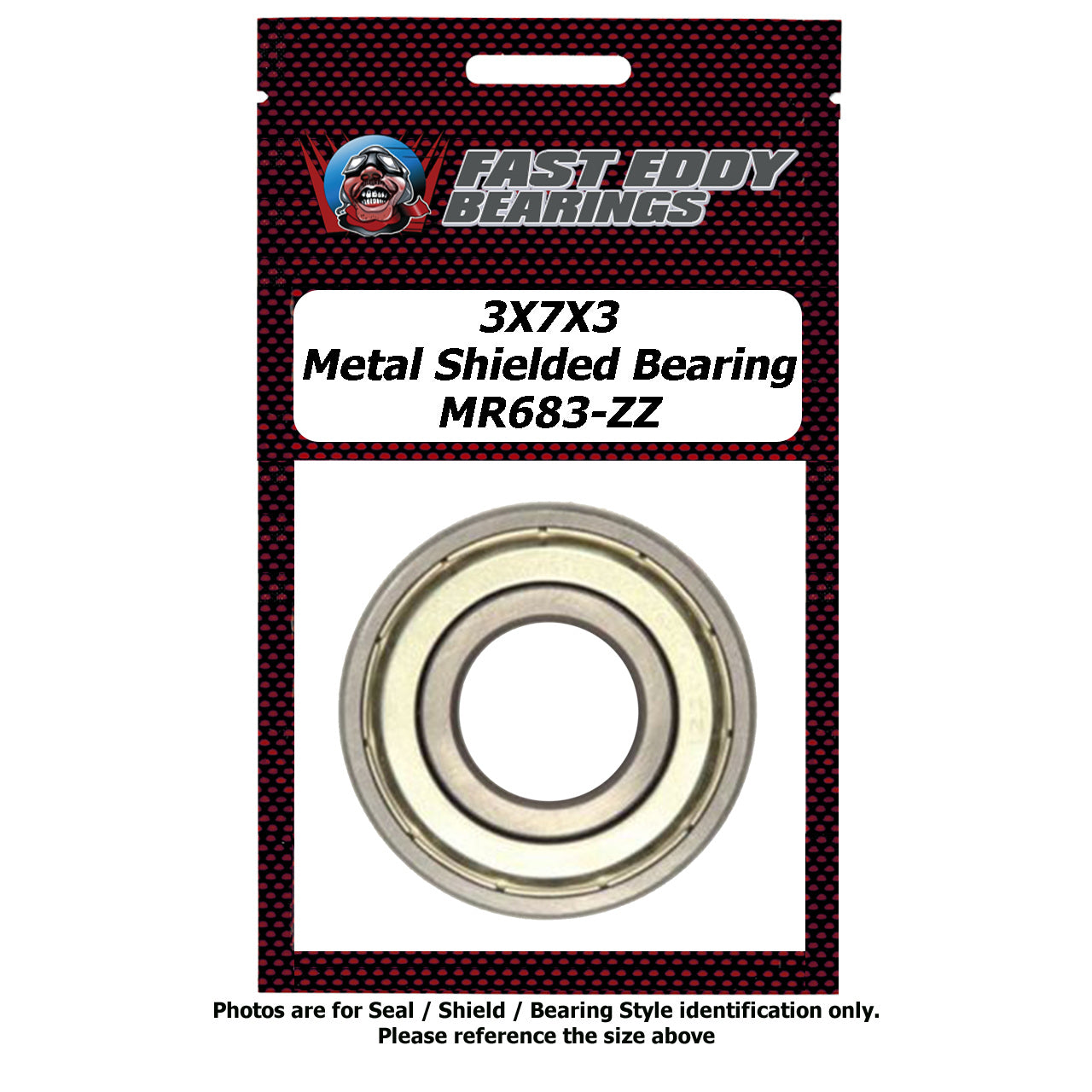 3x7x3 Metal Shielded Bearing MR683-ZZ
