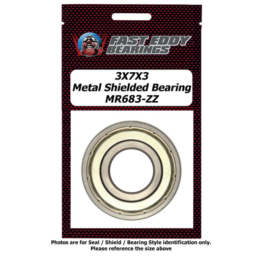3x7x3 Metal Shielded Bearing MR683-ZZ