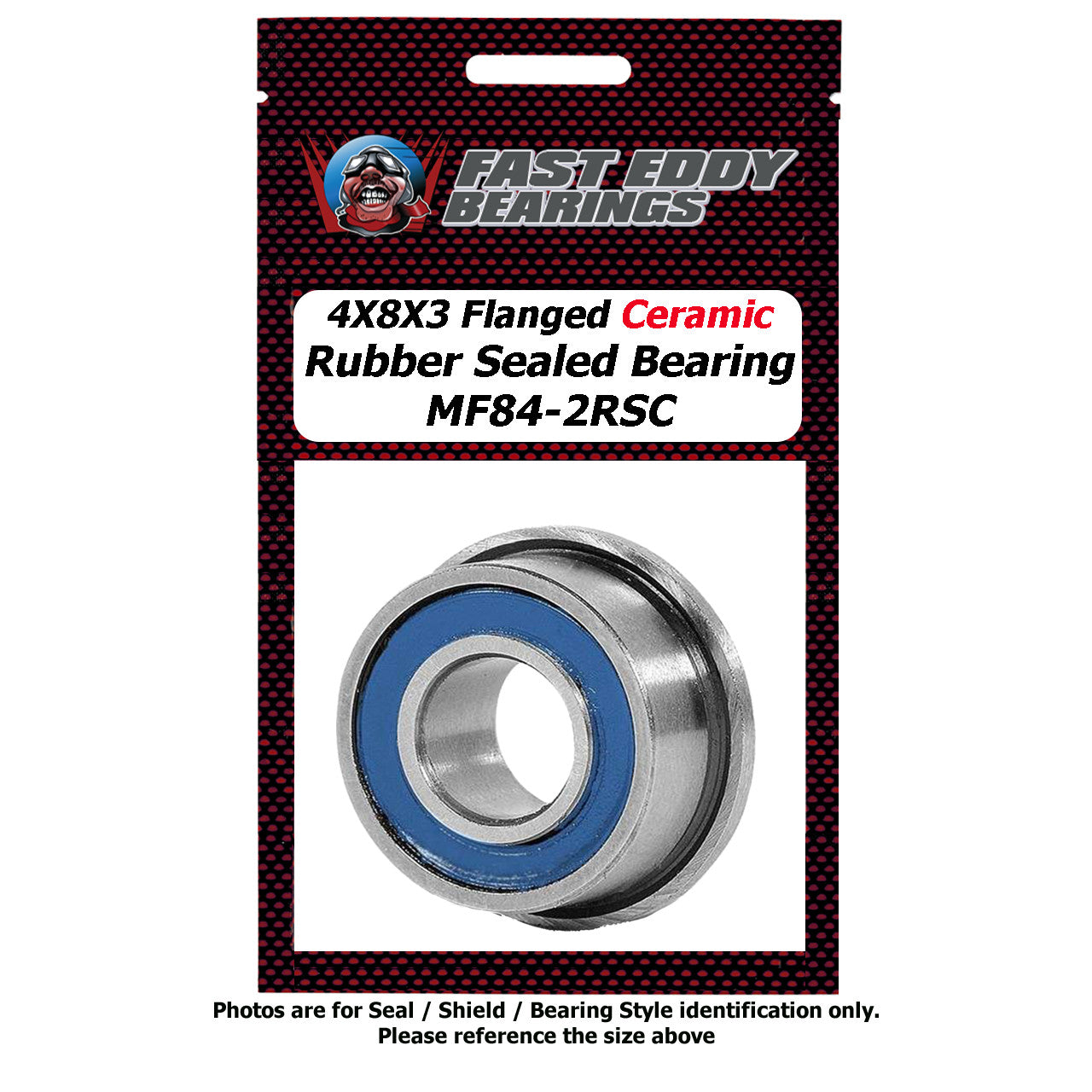 4x8x3 Flanged Ceramic Rubber Sealed Bearing MF84-2RSC