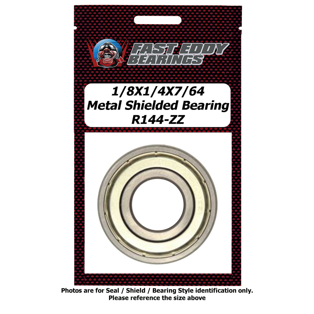 1/8x1/4x7/64  Metal Shielded Bearing R144-ZZ