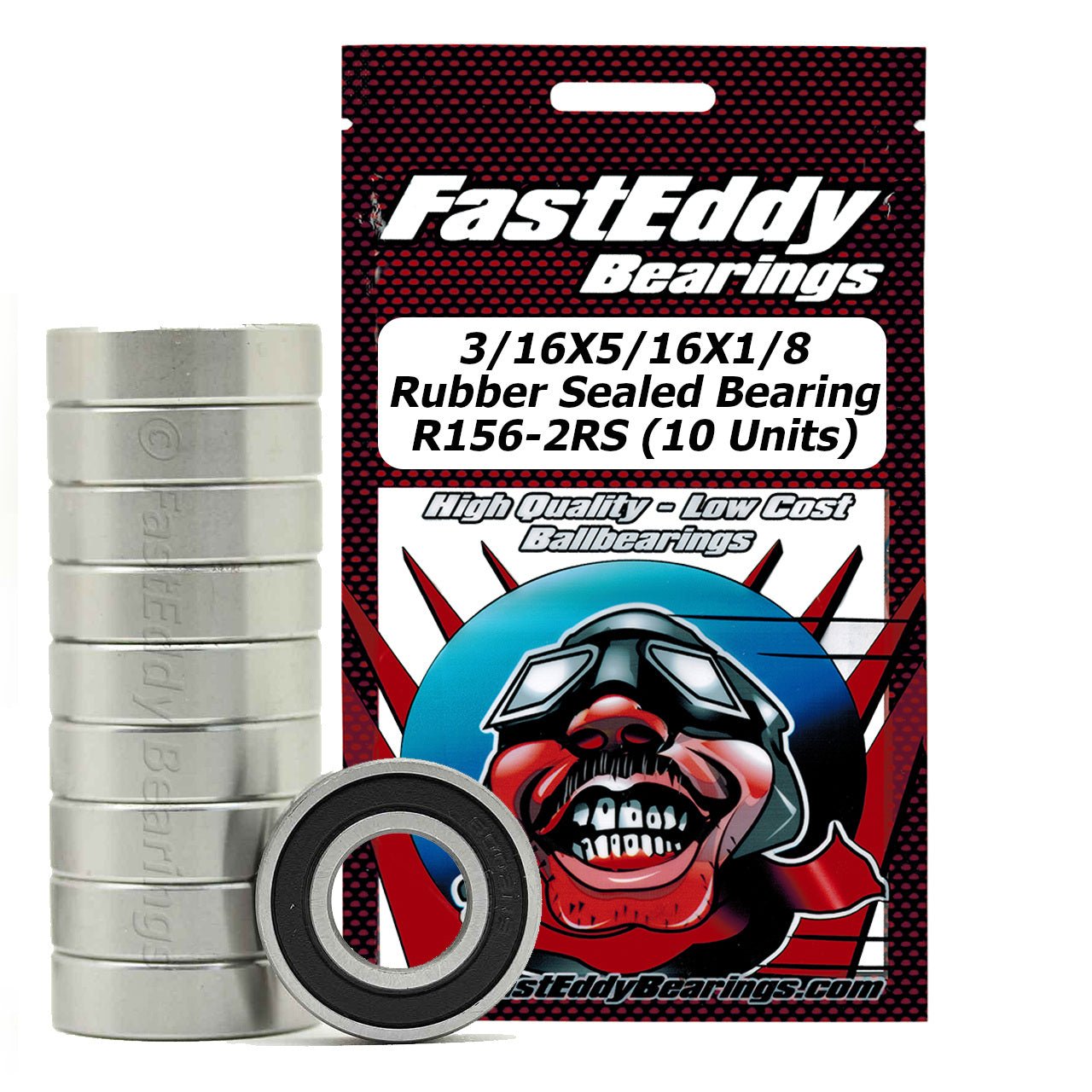 3/16x5/16x1/8 Rubber Sealed Bearing R156-2RS 10 Units